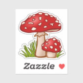 Red Mushroom Cartoon Aufkleber (Blatt)
