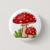 Red Mushroom Cartoon Button (Vorderseite)