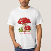 Red Mushroom Cartoon Message T-Shirt (Vorderseite)