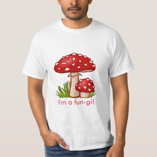 Red Mushroom Cartoon Message T-Shirt (Vorderseite)