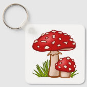 Red Mushroom Cartoon Schlüsselanhänger (Vorderseite)