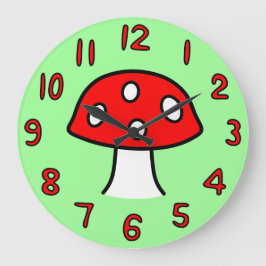 Red Mushroom Clock Große Wanduhr