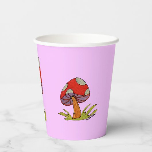 Red Mushroom Coffee Mug Pappbecher (Rückseite)