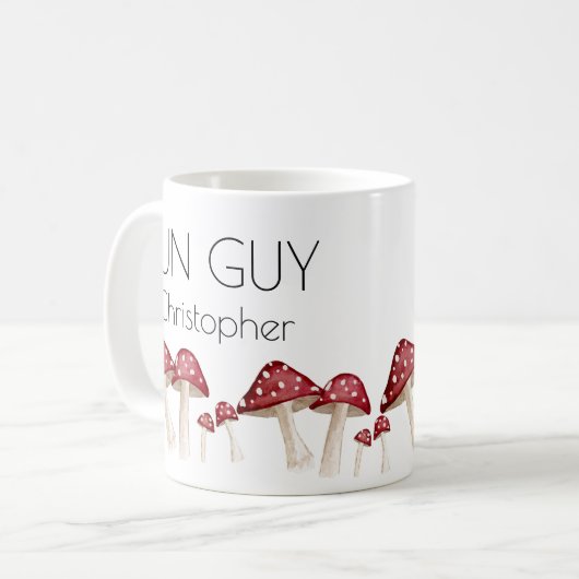 Red Mushroom Fun Typ Funny Kaffeetasse (Vorderseite Links)