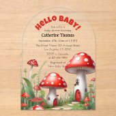 Red Mushroom Fungi Woodland Babydusche Acryleinladungen (Vorderseite)