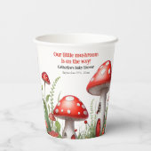 Red Mushroom Fungi Woodland Babydusche Pappbecher (Rückseite)