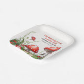 Red Mushroom Fungi Woodland Babydusche Pappteller (Gewinkelt)