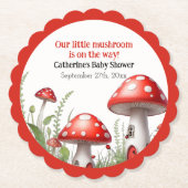 Red Mushroom Fungi Woodland Babydusche Untersetzer (Vorderseite)
