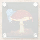 Red Mushroom Illustration Glasuntersetzer (Rückseite)