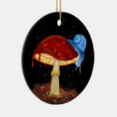 Red Mushroom Illustration Keramik Ornament (Rechts)