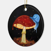 Red Mushroom Illustration Keramik Ornament (Links)