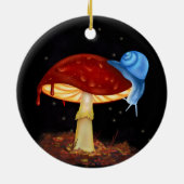 Red Mushroom Illustration Keramik Ornament (Hinten)