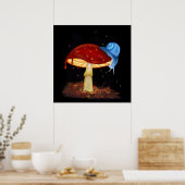 Red Mushroom Illustration Poster (Küche)