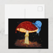 Red Mushroom Illustration Postkarte (Vorne/Hinten)