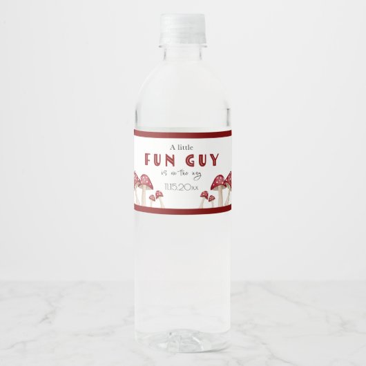 Red Mushroom Little Fun Typ Kinderdusche Wasserflaschenetikett (Vorderseite)