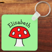 Red Mushroom Name Schlüsselanhänger (Rückseite)