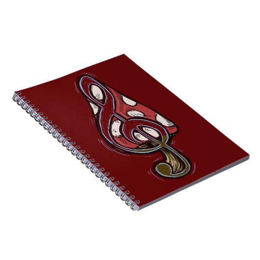Red Mushroom Piano Forest Notebook Notizblock (Rechte Seite)