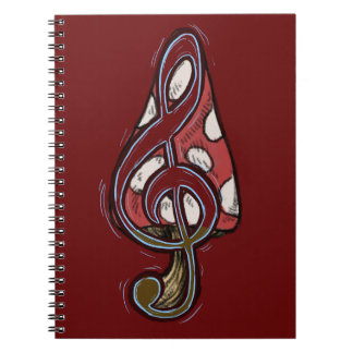 Red Mushroom Piano Forest Notebook Notizblock