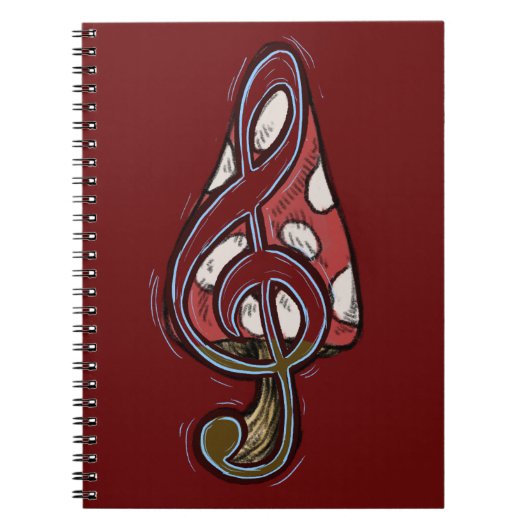 Red Mushroom Piano Forest Notebook Notizblock (Vorderseite)