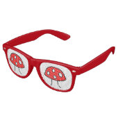 Red Mushroom Retro Party Shades Sonnenbrille (Schrägansicht)