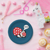 Red Mushroom Sprichwort Hello from Television Pappteller (Party)