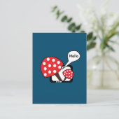 Red Mushroom Sprichwort Hello from Television Postkarte (Stehend Vorderseite)