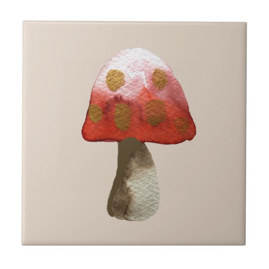 Red Mushroom Toadstool Magie Fliese (Vorderseite)