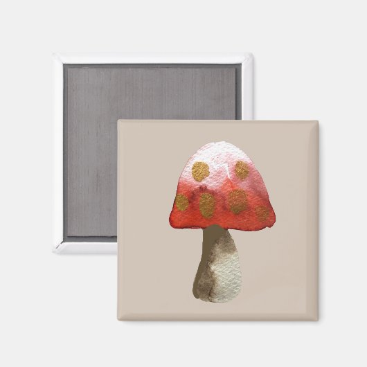 Red Mushroom Toadstool Magie Magnet (Vorderseite/Rückseite)