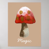 Red Mushroom Toadstool Magie Poster (Vorne)