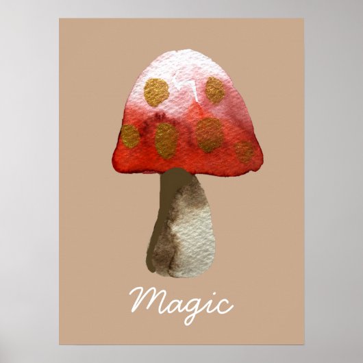 Red Mushroom Toadstool Magie Poster (Vorne)