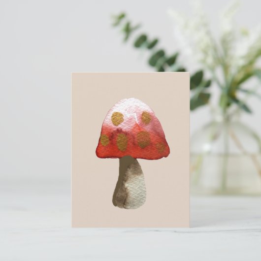 Red Mushroom Toadstool Magie Postkarte (Stehend Vorderseite)