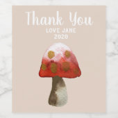 Red Mushroom Toadstool Magie Weinetikett (Einzelnes Label)