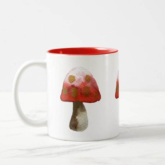 Red Mushroom Toadstool Magie Zweifarbige Tasse (Links)