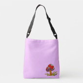 Red Mushroom with light purple background Tote Tragetaschen Mit Langen Trägern (Rückseite)