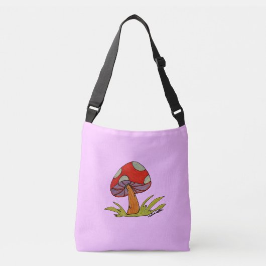 Red Mushroom with light purple background Tote Tragetaschen Mit Langen Trägern (Vorderseite)