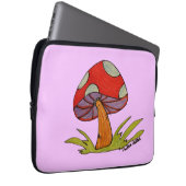 Red Mushroom with purple background Laptopschutzhülle (Vorne Rechts)