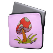 Red Mushroom with purple background Laptopschutzhülle (Vorderseite Links)