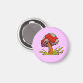Red Mushroom with purple background Magnet (Vorderseite/Rückseite)