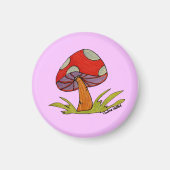 Red Mushroom with purple background Magnet (Vorne)