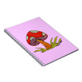 Red Mushroom with purple background Notizblock (Rechte Seite)