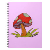 Red Mushroom with purple background Notizblock (Vorderseite)
