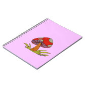 Red Mushroom with purple background Notizblock (Linke Seite)