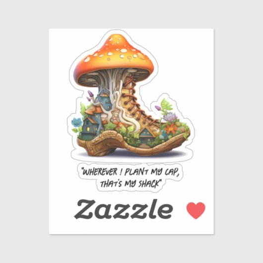 Red Mushroom Woodland Aufkleber (Blatt)