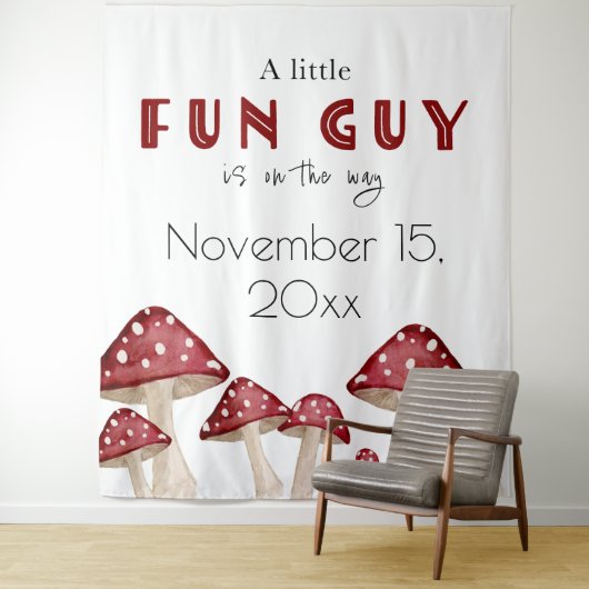 Red Mushroom Woodland Fun Typ Kinderdusche Hinterg Wandteppich (Beispiel)