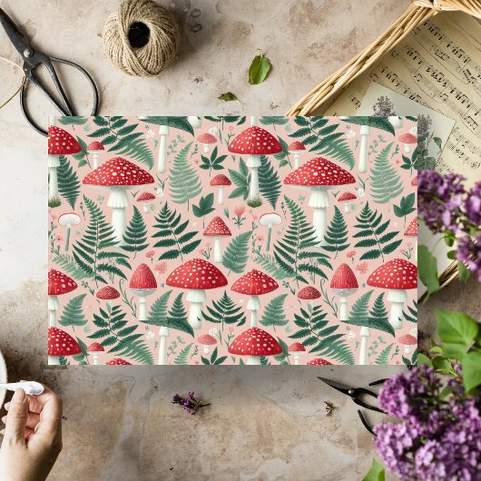 Red Mushrooms Decoupage Seidenpapier