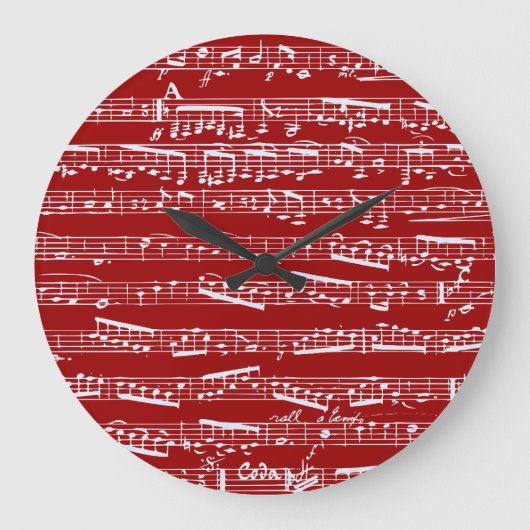 Red Music Große Wanduhr (Vorderseite)