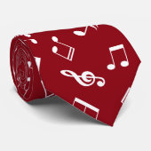 Red Musiknotens Pattern Krawatte (Gerollt)