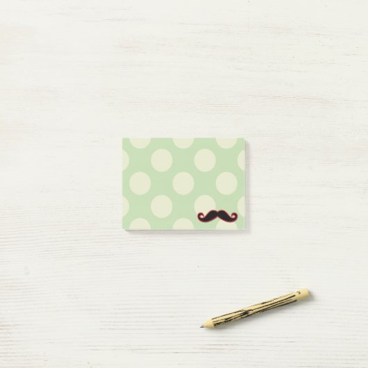 Red Mustache, Curl Mustache, Stache, Polka Dots Post-it Klebezettel (Auf Schreibtisch)