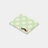 Red Mustache, Curl Mustache, Stache, Polka Dots Post-it Klebezettel (angewinkelt)