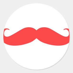 Red Mustache Stache für Weihnachten Runder Aufkleber